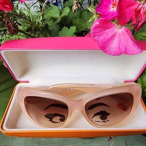Kate Spade NY Women's Pale Pink Blush Cats Eye Sunglasses with Case, OS